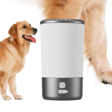 Automatic Electric Dog Paw Cleaner with Silicone Bristles, Waterproof Pet Paw Washer for Dogs and Cats, Black and White