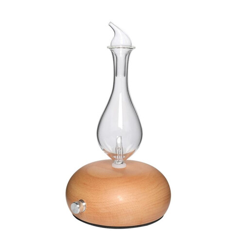 25ML Solid Wood Glass Automatic Aroma Diffuser Silent Essential Oil Atomizing Air Humidifier for Bedroom Office B