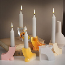 Crystal Drop Resin Geometric Candle Holder Mold L-Shaped Candle Holder DIY Mold Gypsum Display Stand Silicone Mold