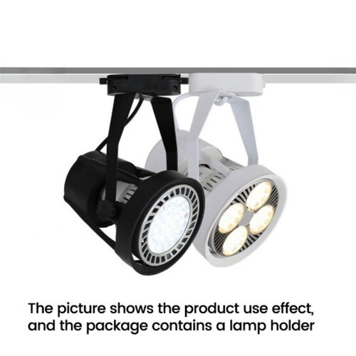 Lamp Bases Track Light Bracket Adjustable E27 PAR30 Spotlight Track Light Bracket for Commercial and Home Use Black 2