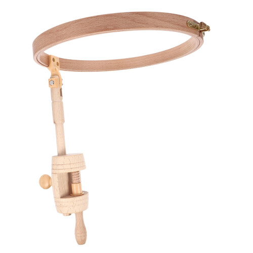 Adjustable Wooden Embroidery Stand with Scrollable Cross Stitch Frame for Table Hands Stitching