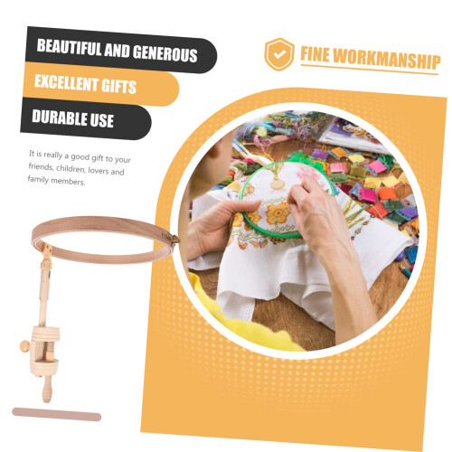 Adjustable Wooden Embroidery Stand with Scrollable Cross Stitch Frame for Table Hands Stitching 1