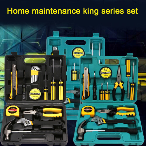 8016-1 16pcs Utility Toolbox Set, 5m Tape, Hammer 2
