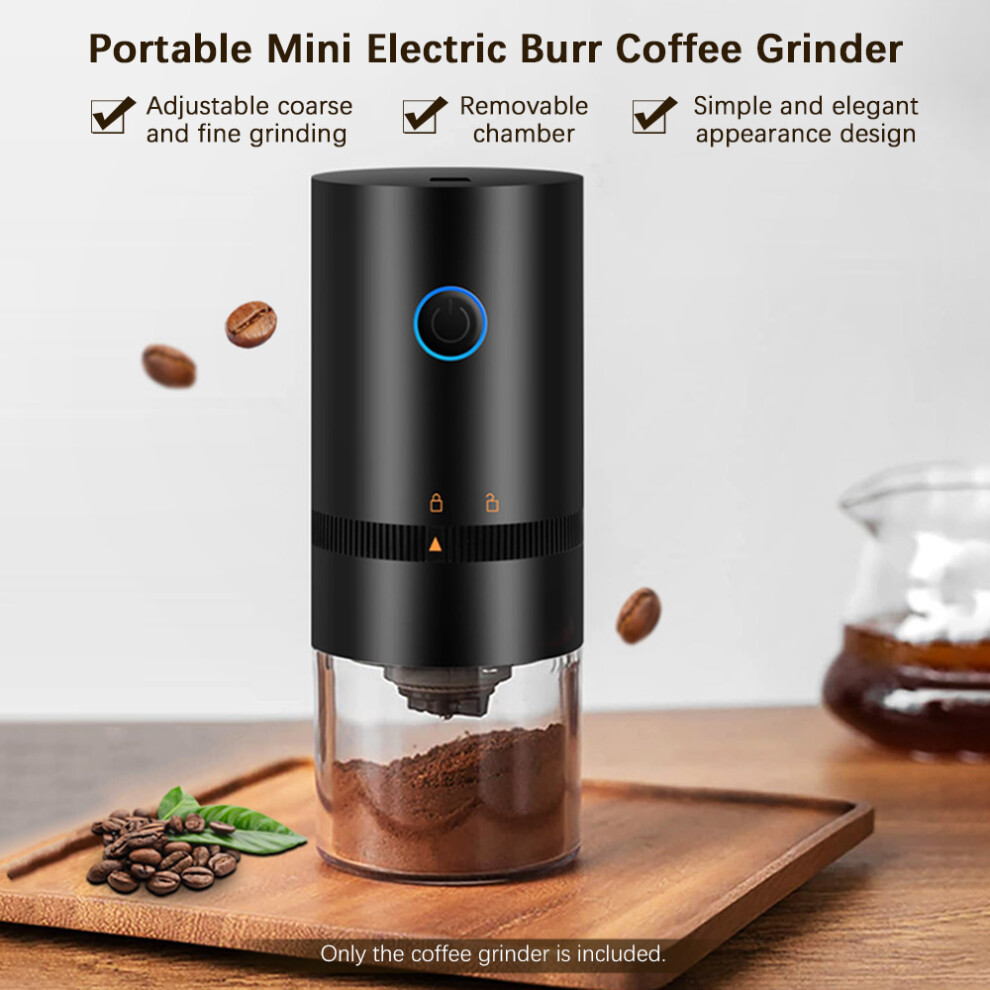 Portable Mini Electric Coffee Grinder 25G Capacity, Adjustable, Black/White 6951390216080