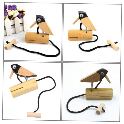 2pcs Woodpecker Percussion Instrument for Boys Safe Material Develops Hobbies Hand Eye Coordination 1