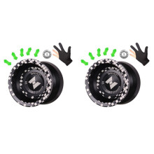 2X Unresponsive LIGHT CHASER X3 Competitive Yo-Yo,Alloy Yoyo for Beginners,and Practise Tricks with Glove and Strings