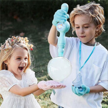 Magic Bubble Machine Portable Interactive Bubble Blower Colorful Elastic Bubble Mist Wand for Outdoor Family Party