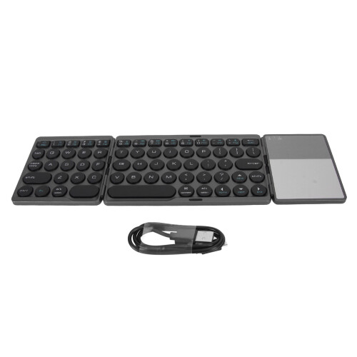 Rechargeable Portable Keyboard Foldable Bluetooth Keyboard With Multi Devices Connection Universal System Compatible Sensitive Touchpad And Quiet Keys