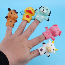 2X Finger Puppets for Children and Babies 5 Farm Animals BPA PVC Bath Toys Hand Puppets Doll Set(C)