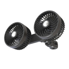 Auto-Rücksitzzonenventilator, 360 drehbar, USB-Kühlventilator mit Doppelanschlüssen, Schwarz