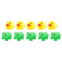 1 set of Frogs & Ducks 5Pcs+5Pcs Baby Bath Tub Toys