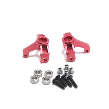 2Pcs Metal Steering Cup Front Wheel  with Bearing Upgrade Parts for  144001 1/14 RC Car,Red
