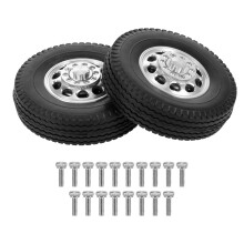 Voorste Rubberen Diepladerwielen met CNC-Aluminium Velgen voor 1/14 RC-Trekker met Oplegger
