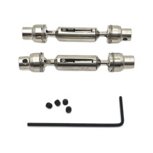 RC Biluppgradering Främre Bakre Drivaxel Set för 1/16 för WPL C64 C74 RC Biluppgradering Delar Silver