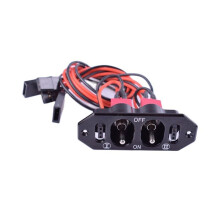 Interrupteur Double RC Robuste pour Avions à Gaz Livré avec une Prise de Charge de Batterie en Aluminium CNC de Couleur Noire Anodisée