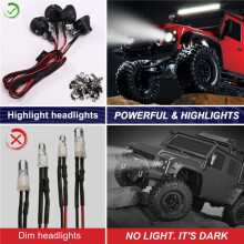 LED-Leuchten Scheinwerfer Scheinwerfer für -4 TRX6 Axial SCX10 SCX24 1/10 1/24 RC Auto LKW Dekoration Teile 4LED B