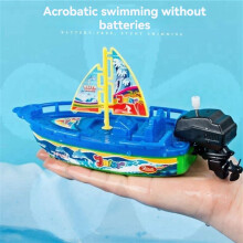 Kids Speed Boat Ship Wind Toy Bath Toys Shower Toys Float in Water Kids Classic Clockwork Toys for Children Gift D