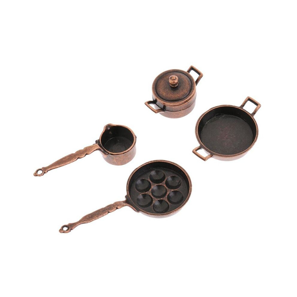 Dolls House Miniature Kitchen Cookware 4 Pieces Metal 6034163710043