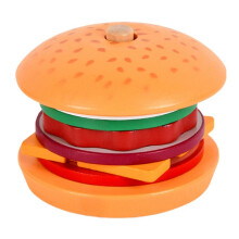 Simulation Wooden Pretend Hamburger Educational Food Cut and Assemble Hamburger