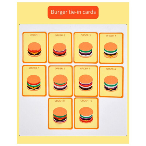Simulation de Hamburger en Bois, Nourriture Éducative, Couper et Assembler un Hamburger 1