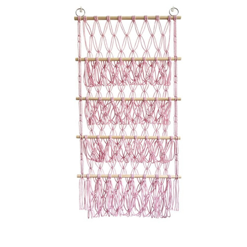 Wall Hanging Organizer Stuffed Animal Toy Net Hammock Nursery Plush Toy Storage Boho Macrame,