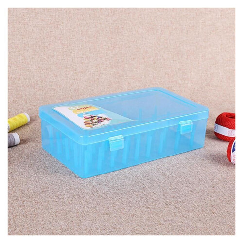 Sewing Thread Organizer Box with Transparent Visibility and AntiTangle Compartments Bobbin Storage Case