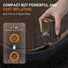 Bike Electric Pump Portable Wireless Air Compressor, Bicycle Inflator Pump with Gauge for Presta & Schrader Valve