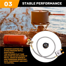 Outdoor Camping Gas Stove Propane Refill Adapter Gas Tank Filling Valve Split Flat Gas Tank Refilling Connector