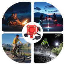 Bike Horn with Wide Range Floodlight,USB Rechargeable Bicycle Horn with Light,for Mountain Bikes,Scooters Red