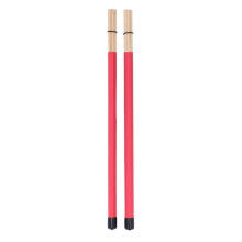 Percussion Trommelbürste & Stock-Set 2 Stück Bambushämmer für Trommler Rot