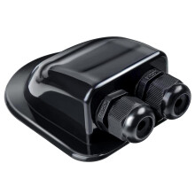 Solar Double Cable Entry Gland, Waterproof Solar Photovoltaic Plastic Bracket Curved Cable Connector ABS Dual Cable Entry Housing for Solar Panels of