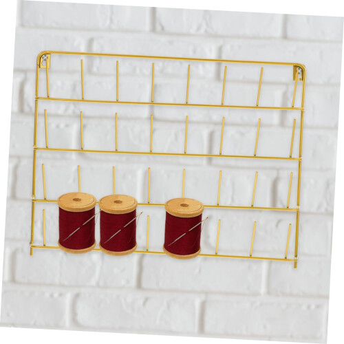 Thread Organizer 32 Spool Wall Mounted Iron Rack for Sewing and Embroidery Storage 2