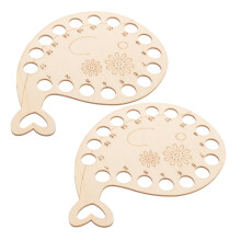 Embroidery Thread Organizer 2pcs Wooden Floss Bobbins for Tangle Cross Stitch Storage