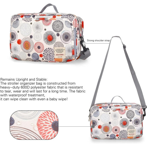 Universal Large Capacity Waterproof Baby Stroller Organizer Bag with Adjustable Strap 1