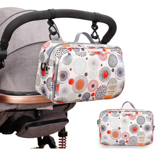 Universal Large Capacity Waterproof Baby Stroller Organizer Bag with Adjustable Strap 2