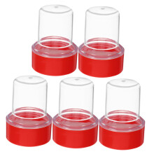 5pcs Round Plastic Stamp Storage Box with Dustproof Seal Protection for Office and School Use