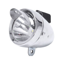 2X Bicycle Hat Lamp Bike Front Light Retro Headlights Metal Silver 6LED Waterproof Headlights Riding Equipment
