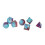 7Pcs Resin Polyhedral Dice Set, Clear Numbers, Blue+Red, RPG Gift 15