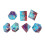 7Pcs Resin Polyhedral Dice Set, Clear Numbers, Blue+Red, RPG Gift 16