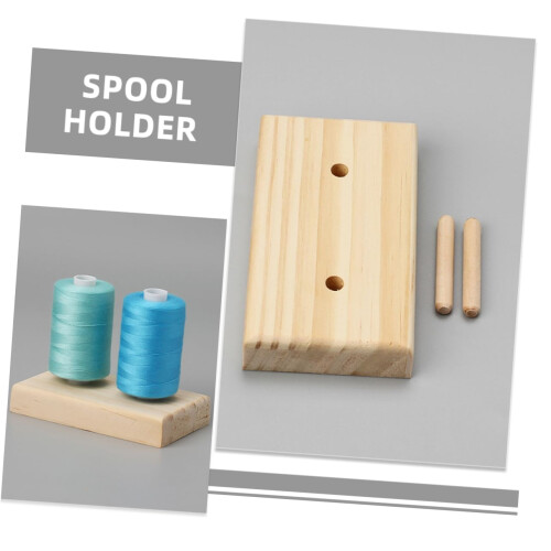 Wooden Thread Holder and Embroidery Organizer for Sewing, Crafting, Compact Tangle Storage 2