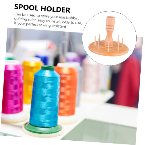 Wooden Thread Holder Rack for 8 Spools Sewing Quilting Embroidery Durable Organizer 1