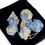 Ensemble de 7 dés polyédriques en résine, taille standard, bleu et doré 4