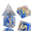 Ensemble de 7 dés polyédriques en résine, taille standard, bleu et doré 3
