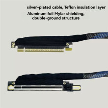 PCIE 5.0 X16 Grafikkortsförlängningskabel Försilvrad PCI-E GEN5 64GT/S Adapter för Förbättrad Serverprestanda 40 cm