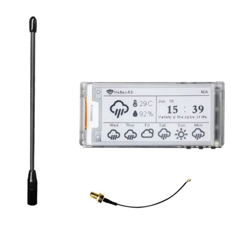 Monitor de Papel Eletrônico e-Ink LoRa Devboard Esp32 de 2,13 Polegadas WiFi BLE, Antena de Gateway LoRa 915 MHz