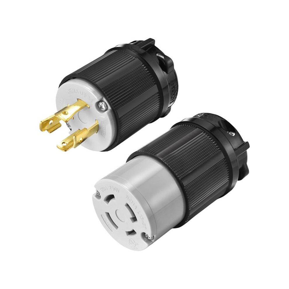 Nema L15-30P/30C Male/Female Plug Connector ,30Amp,Ac 250 Volt,3 Pole-4 Wire,Grouding,Twist Locking 4711022257377