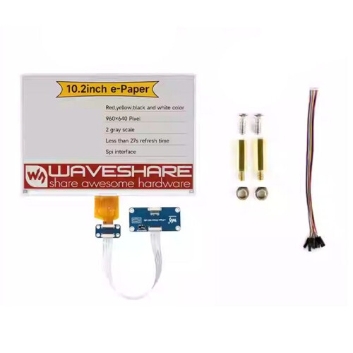 Waveshare 10.2inch E-Paper Display (G) E-Ink Display for Raspberry Pi/Jetson /Audio/ESP32 960x640 B
