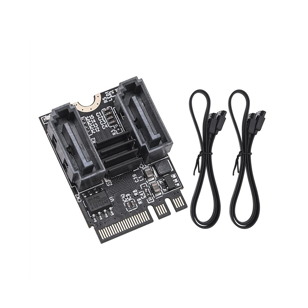 Photos - Cable (video, audio, USB) M2 A+E to SATA3.0 Adapter 6Gbps Riser Card M.2 Key-M Converter PCIE A+E to Dual 3.0 Expansion Card JMB582 Chip