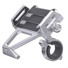 360 Degree Rotating Motorcycle Phone Holder Motorbike Handlebar Mount Quick Installation Stand Silver