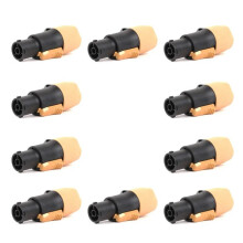 10pcs 3Pins True Locking Connector Female Plug Jack NAC3FX-W NAC3MX-W PA66 Material IP65 Grade Waterproof Yellow